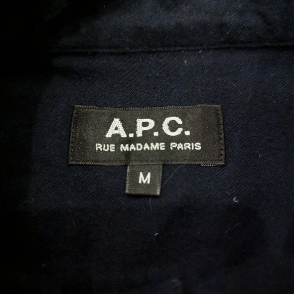 A.P.C. Navy button-down shirt size medium - Picture 2 of 3